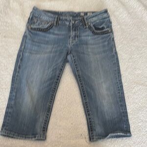 Miss Me Y2K Light Blue Denim Cropped Bermuda Shorts